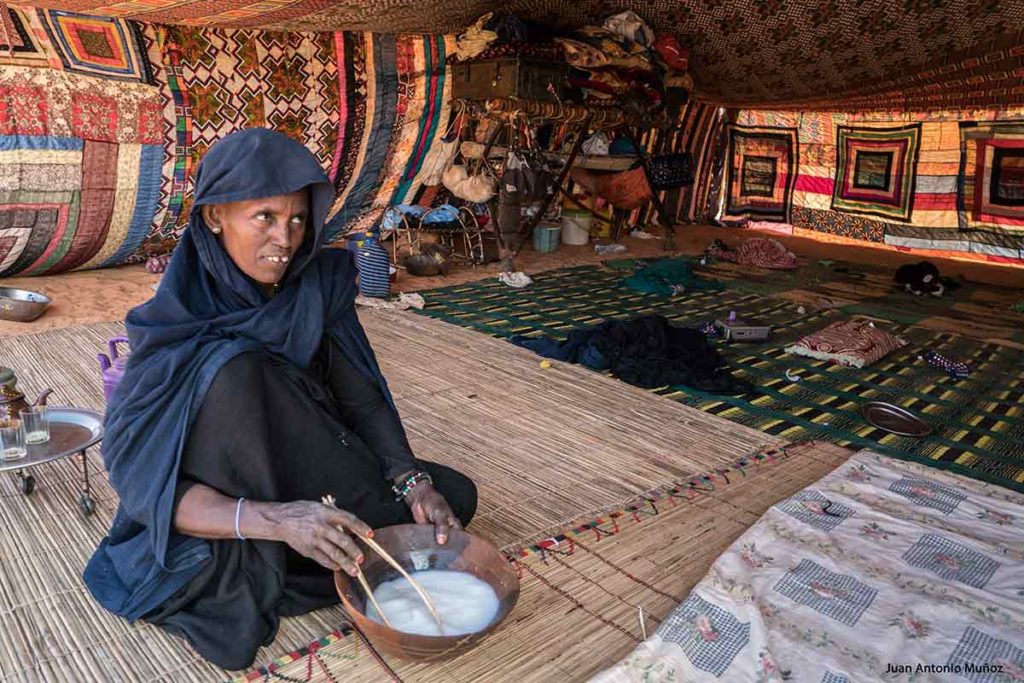 Interior de jaima. Mauritania