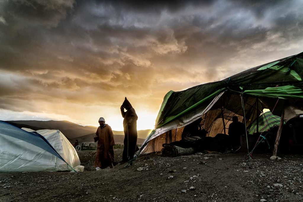 Atardecer en campamento. Marruecos