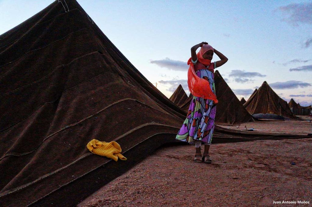 Niña en jaimas Moussem. Marruecos