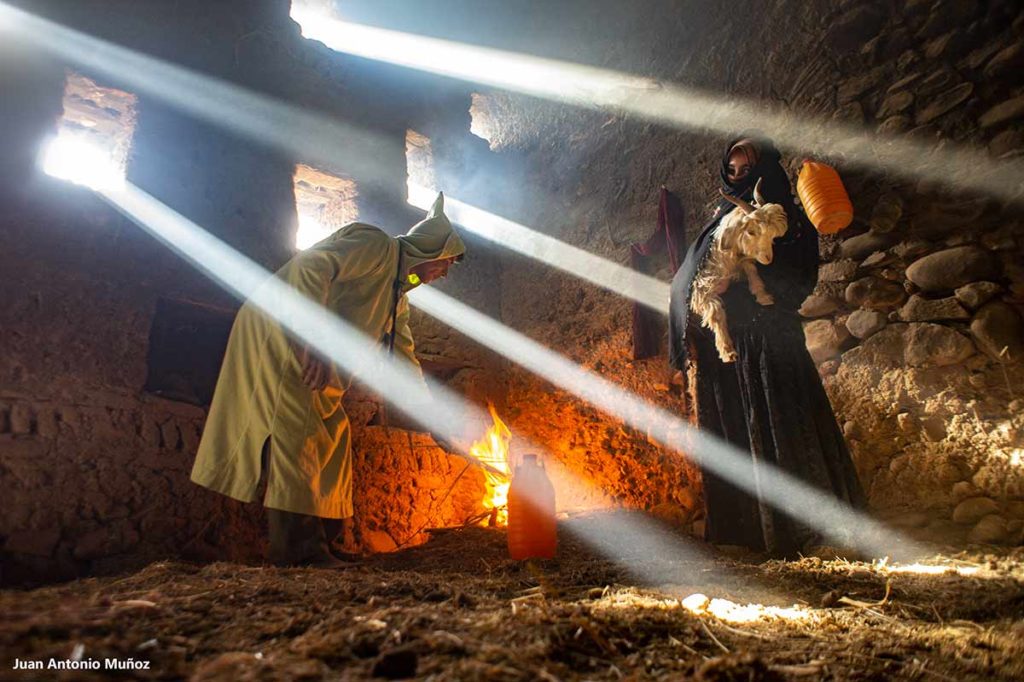 Rayos de luz cabra. Marruecos